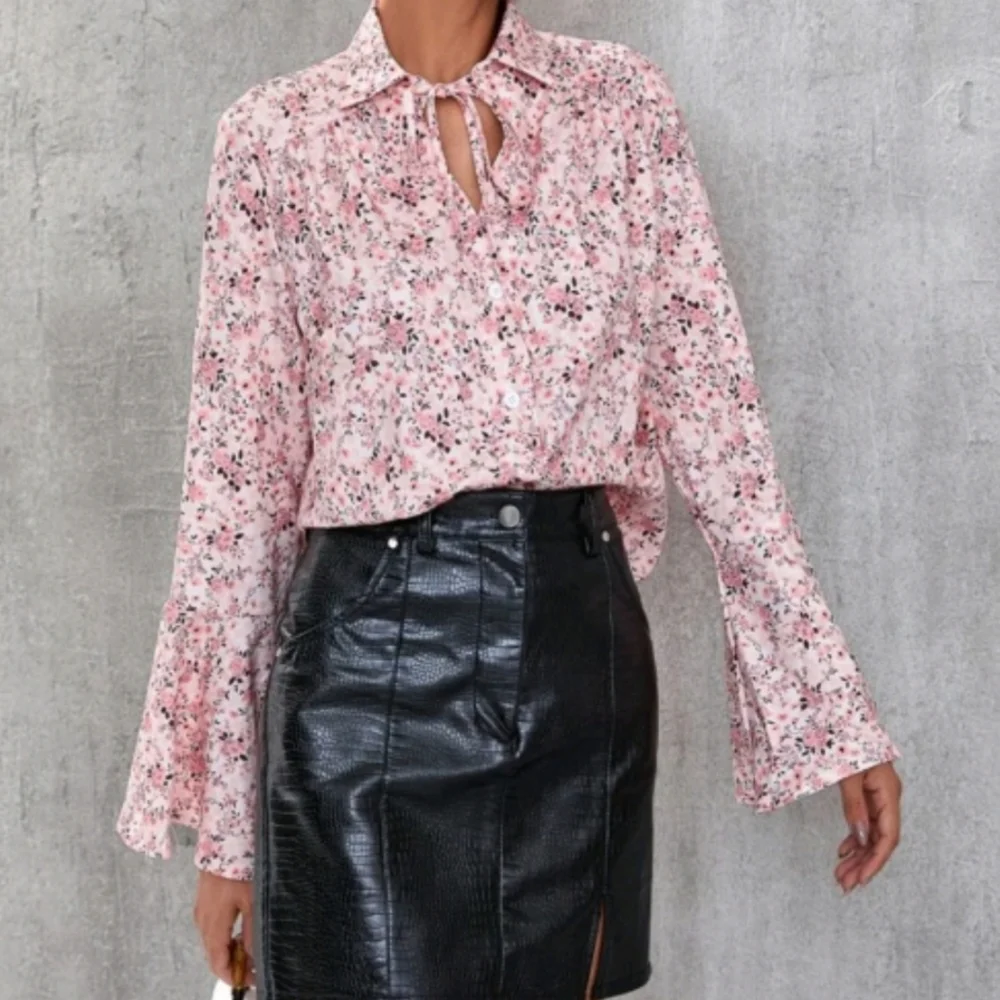 Boho Pink Floral Blouse XL NWOT - Picture 4 of 8